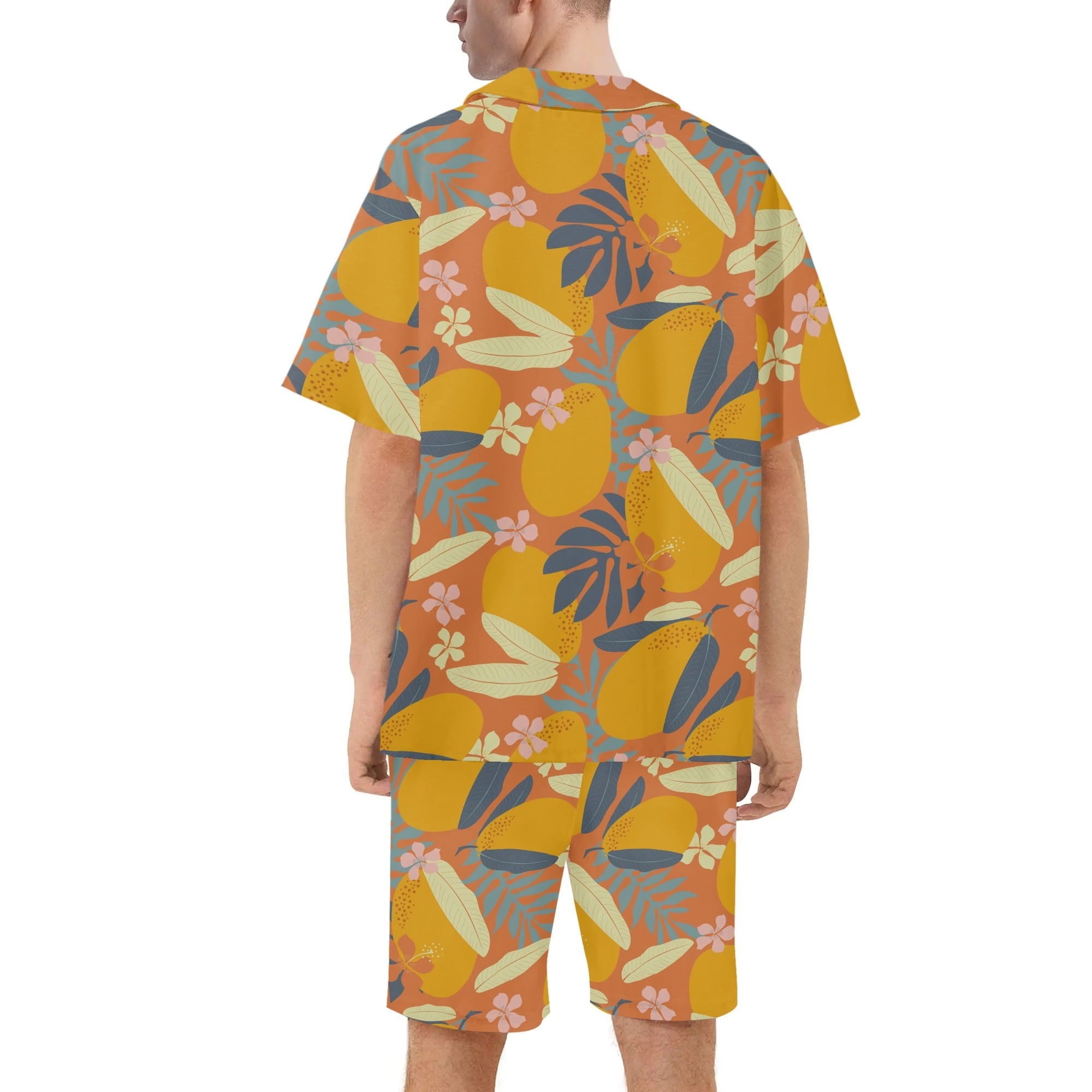 Men's Hawaiian Shirt and Shorts Set - Mystic Mango