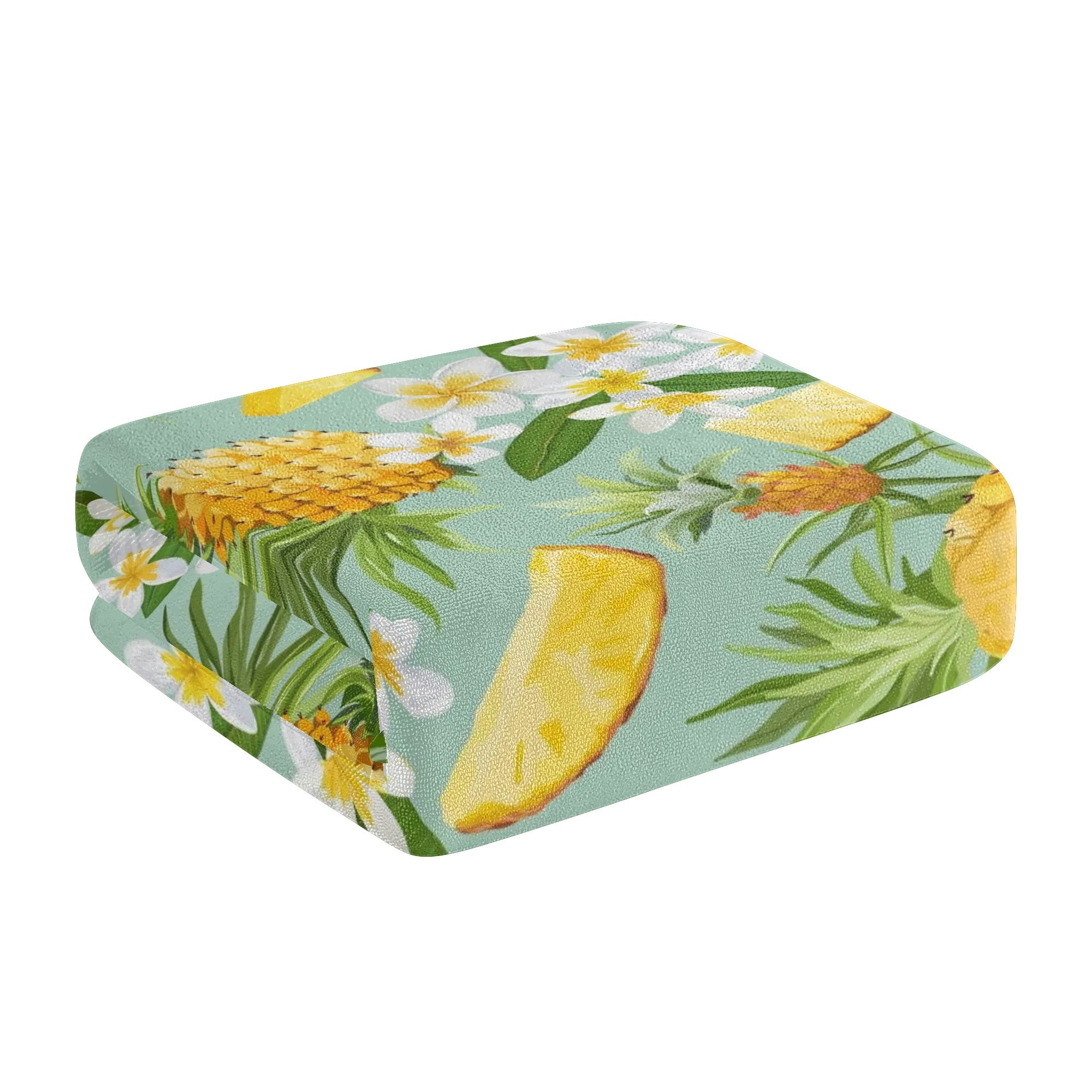 Bath Towel - Pineapples & Plumeria (Green)