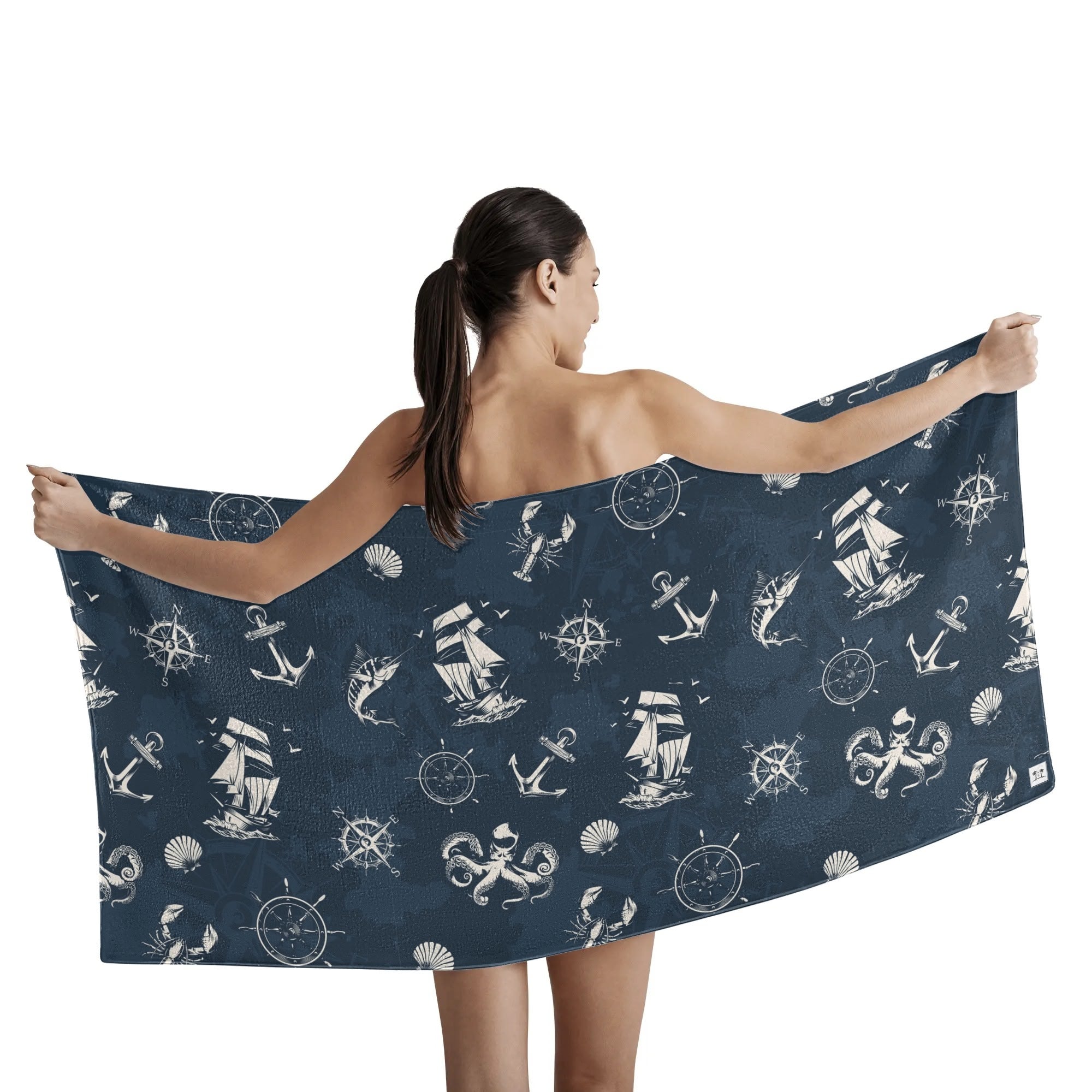 Bath Towel - The Navigator (Navy & White)