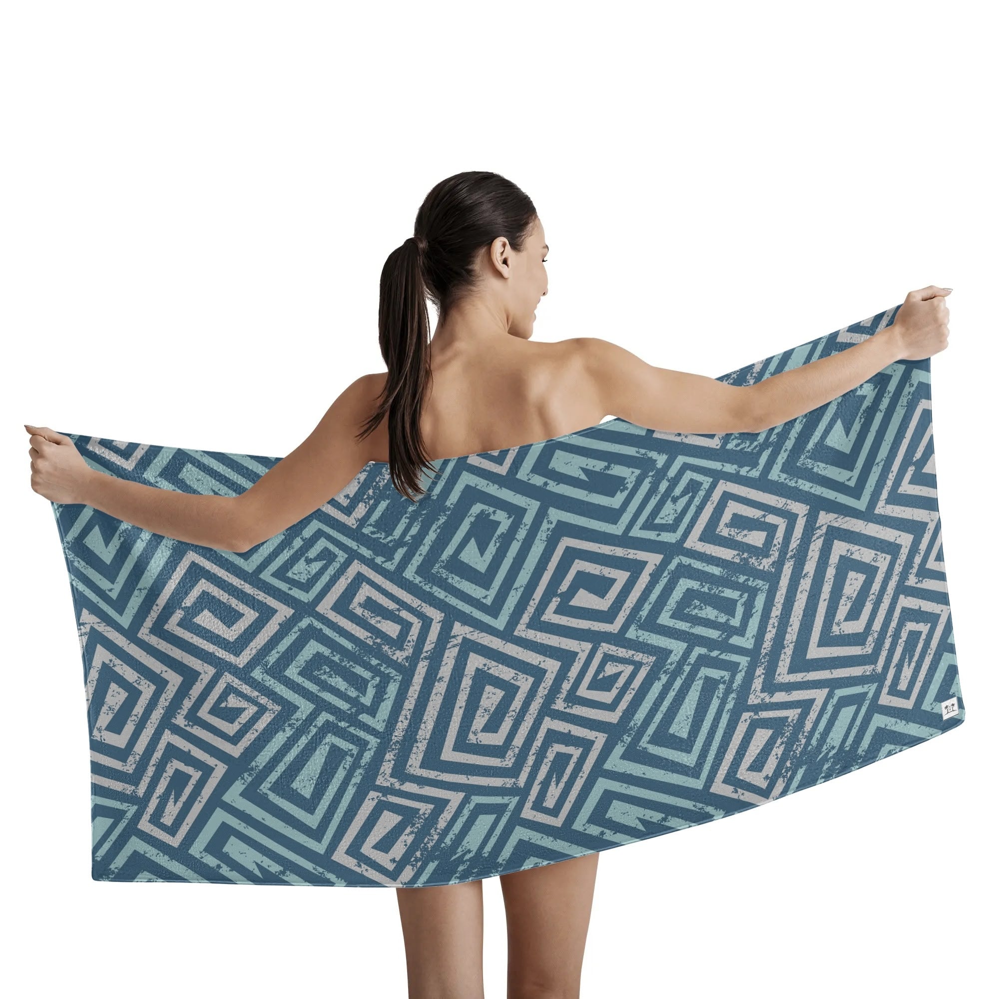 Bath Towel - Greek Spiral