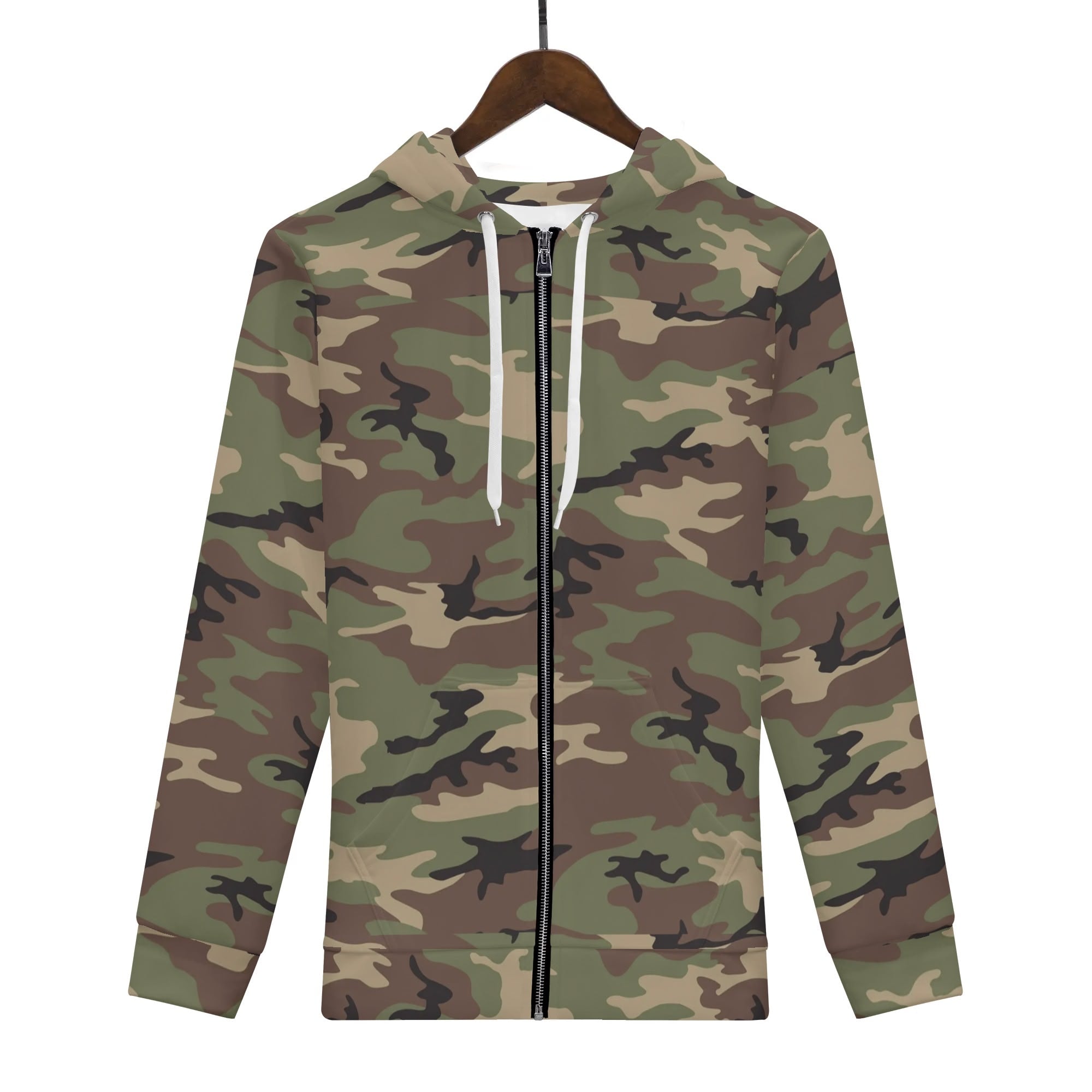 Men's Allover Print Zip-Up Hoodie - Camo