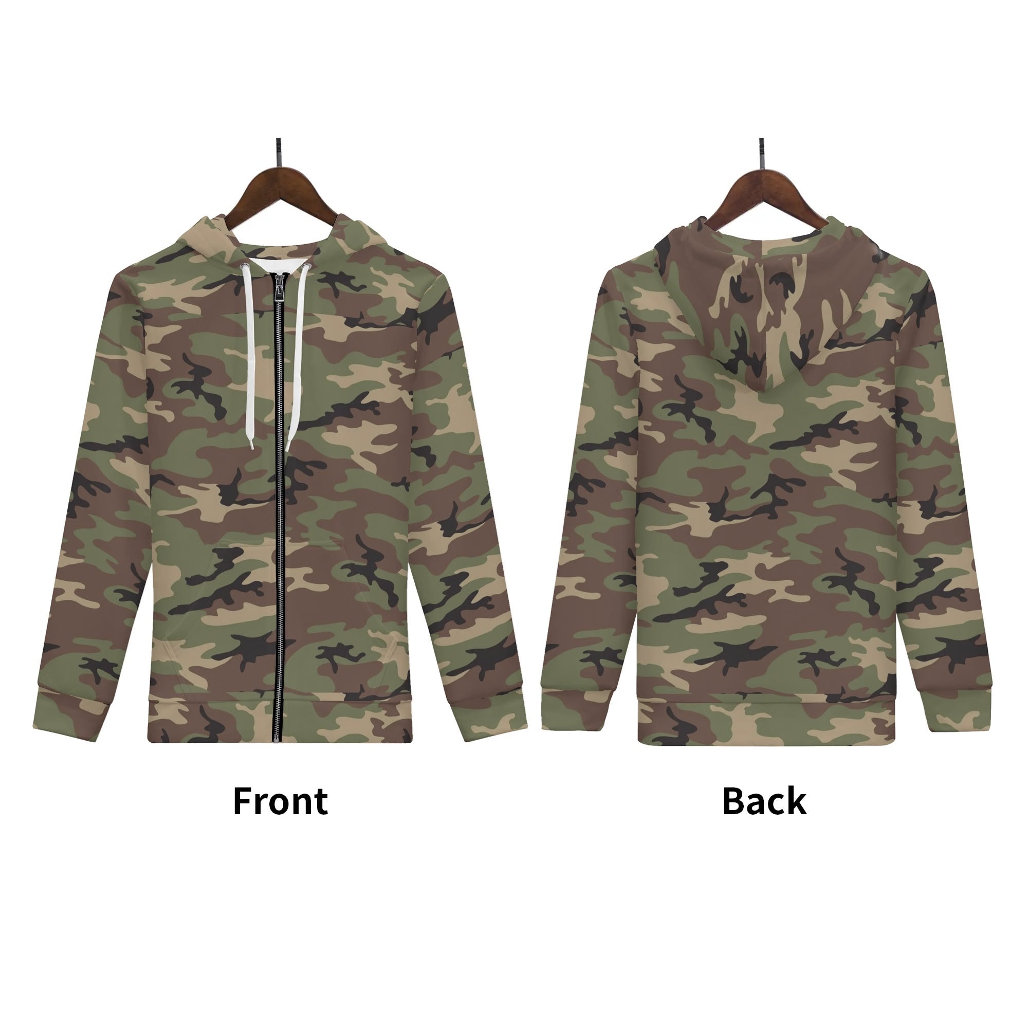 Men's Allover Print Zip-Up Hoodie - Camo