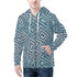 Men's Allover Print Zip-Up Hoodie - Greek Spiral