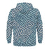 Men's Allover Print Zip-Up Hoodie - Greek Spiral