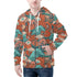 Men's Allover Print Zip-Up Hoodie - Sushi (Red)