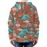 Men's Allover Print Zip-Up Hoodie - Sushi (Red)