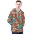 Men's Allover Print Zip-Up Hoodie - Sushi (Red)