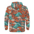 Men's Allover Print Zip-Up Hoodie - Sushi (Red)