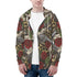 Men's Allover Print Zip-Up Hoodie - Steel Roses