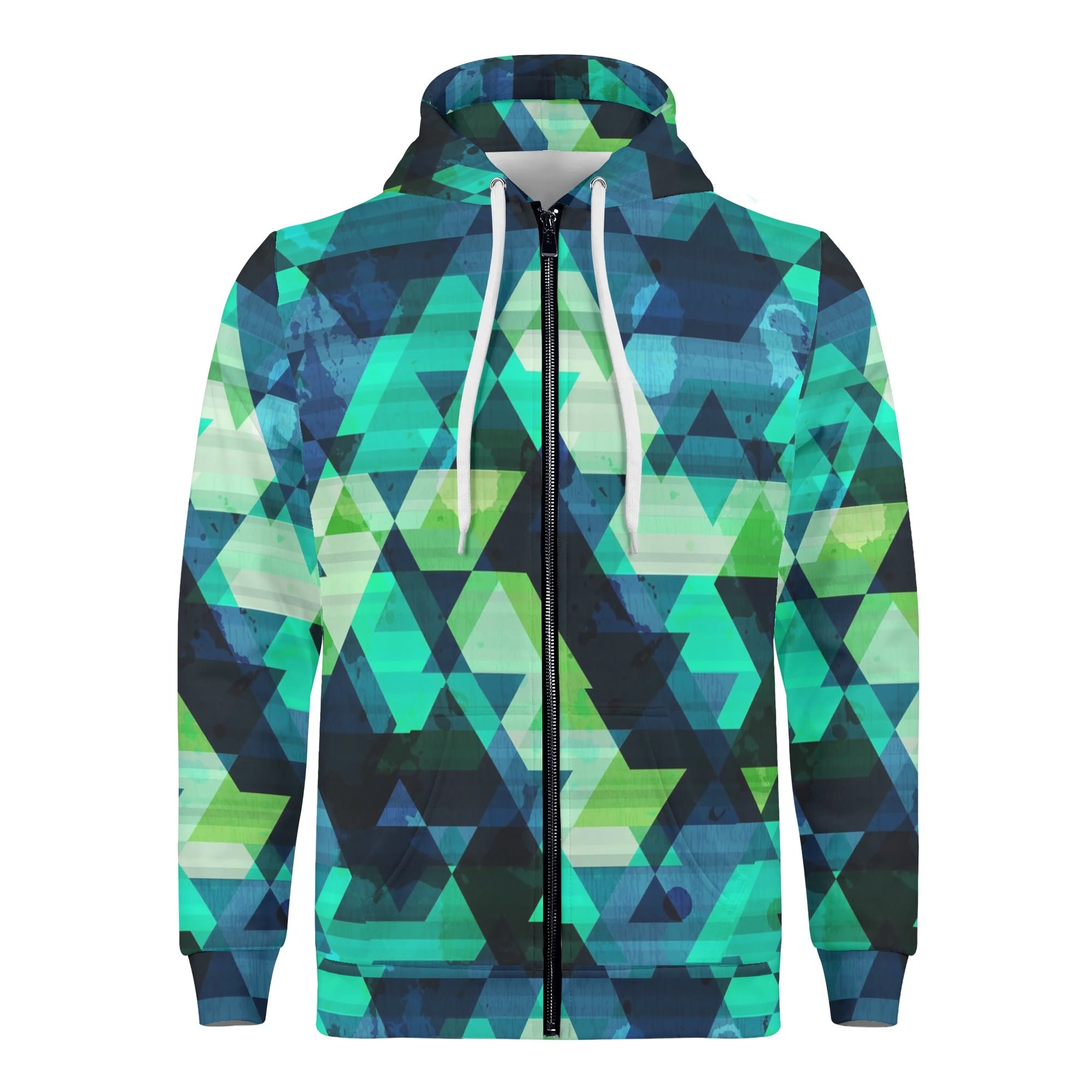 Men's Allover Print Zip-Up Hoodie - Netrunner