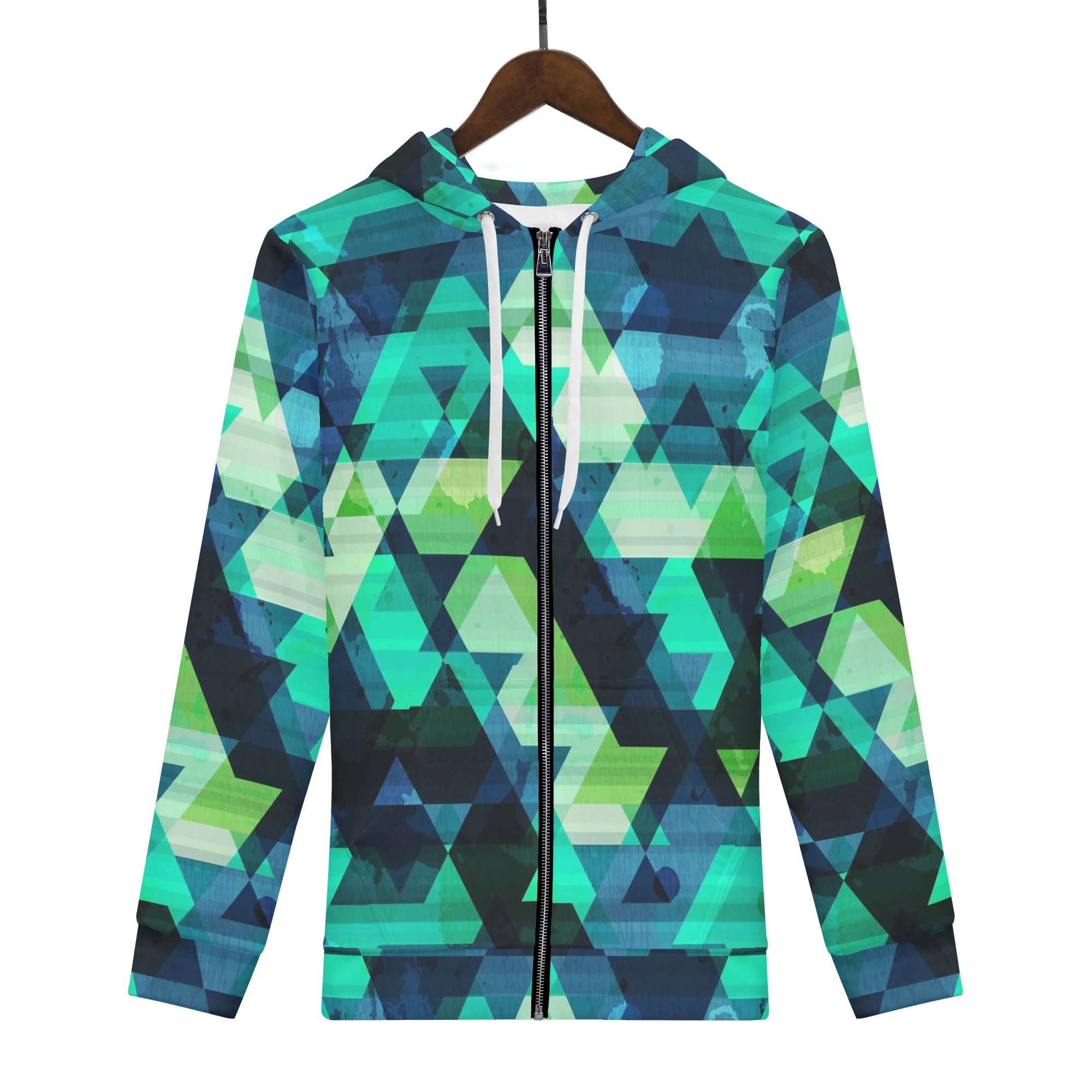 Men's Allover Print Zip-Up Hoodie - Netrunner