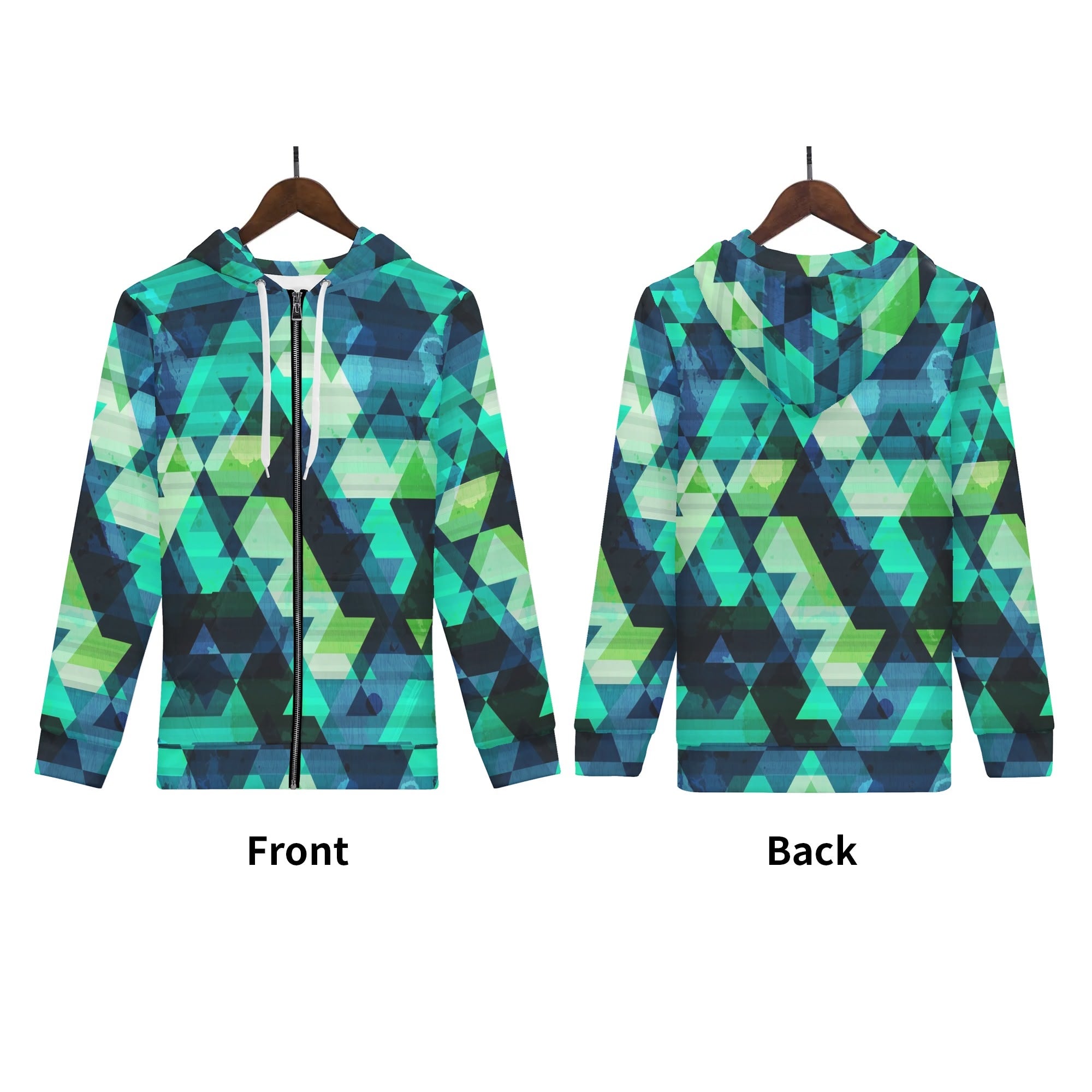 Men's Allover Print Zip-Up Hoodie - Netrunner