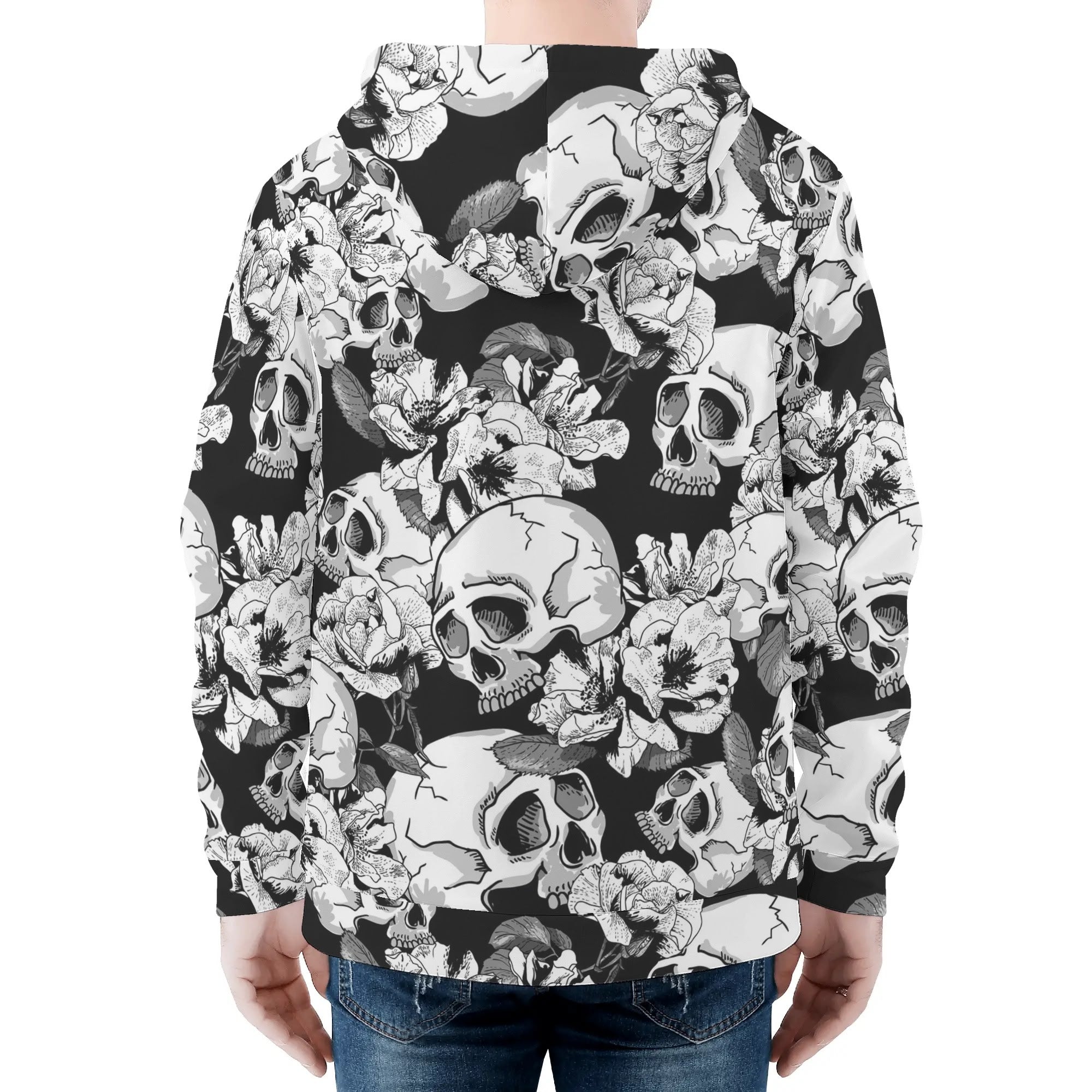 Men's Allover Print Zip-Up Hoodie - Mortus