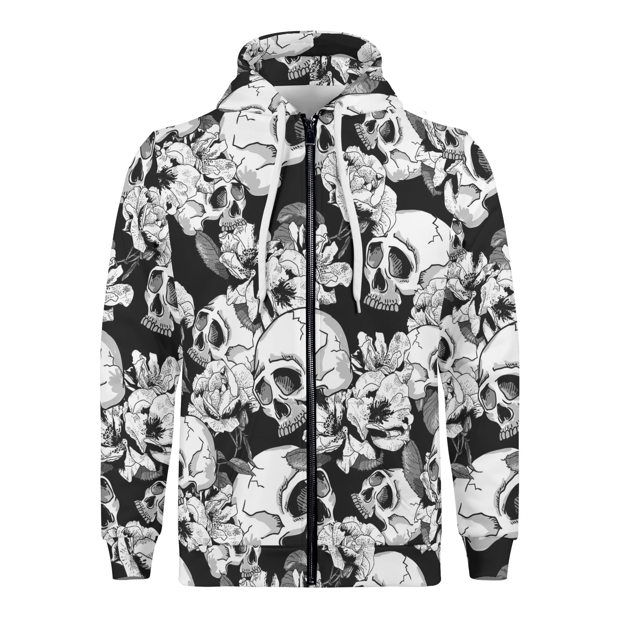 Men's Allover Print Zip-Up Hoodie - Mortus