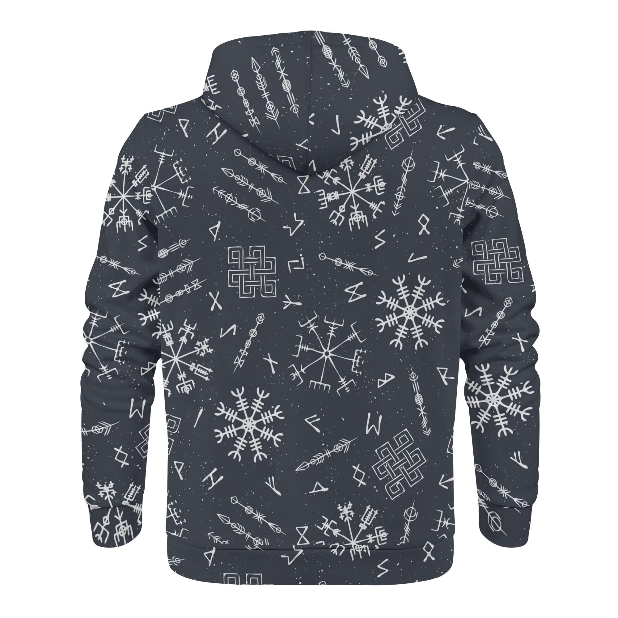 Men's Allover Print Zip-Up Hoodie - Vikingskagr