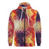 Men's Allover Print Zip-Up Hoodie - Runes (Red)