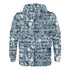 Men's Allover Print Zip-Up Hoodie - Blue Gothic