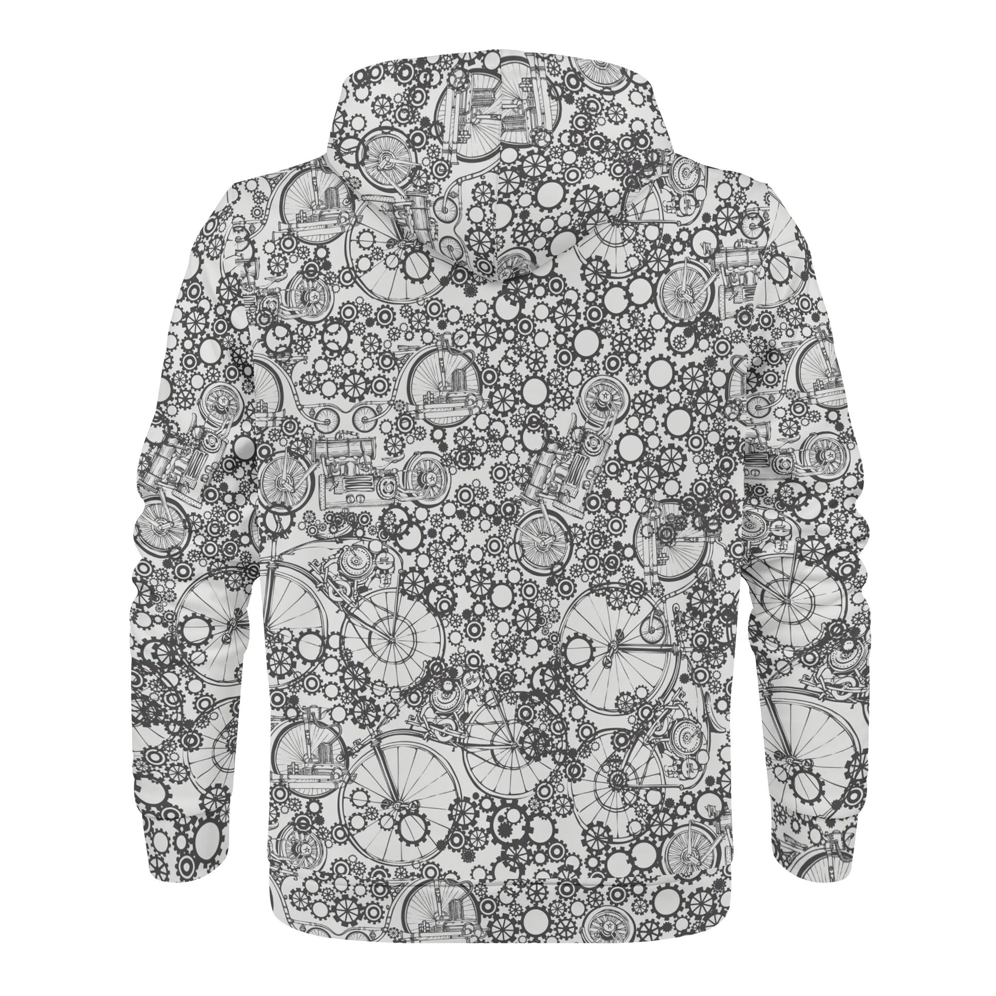 Men's Allover Print Zip-Up Hoodie - Steampunk