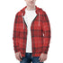 Men's Allover Print Zip-Up Hoodie - Red Plaid