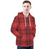 Men's Allover Print Zip-Up Hoodie - Red Plaid