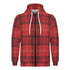 Men's Allover Print Zip-Up Hoodie - Red Plaid