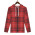 Men's Allover Print Zip-Up Hoodie - Red Plaid