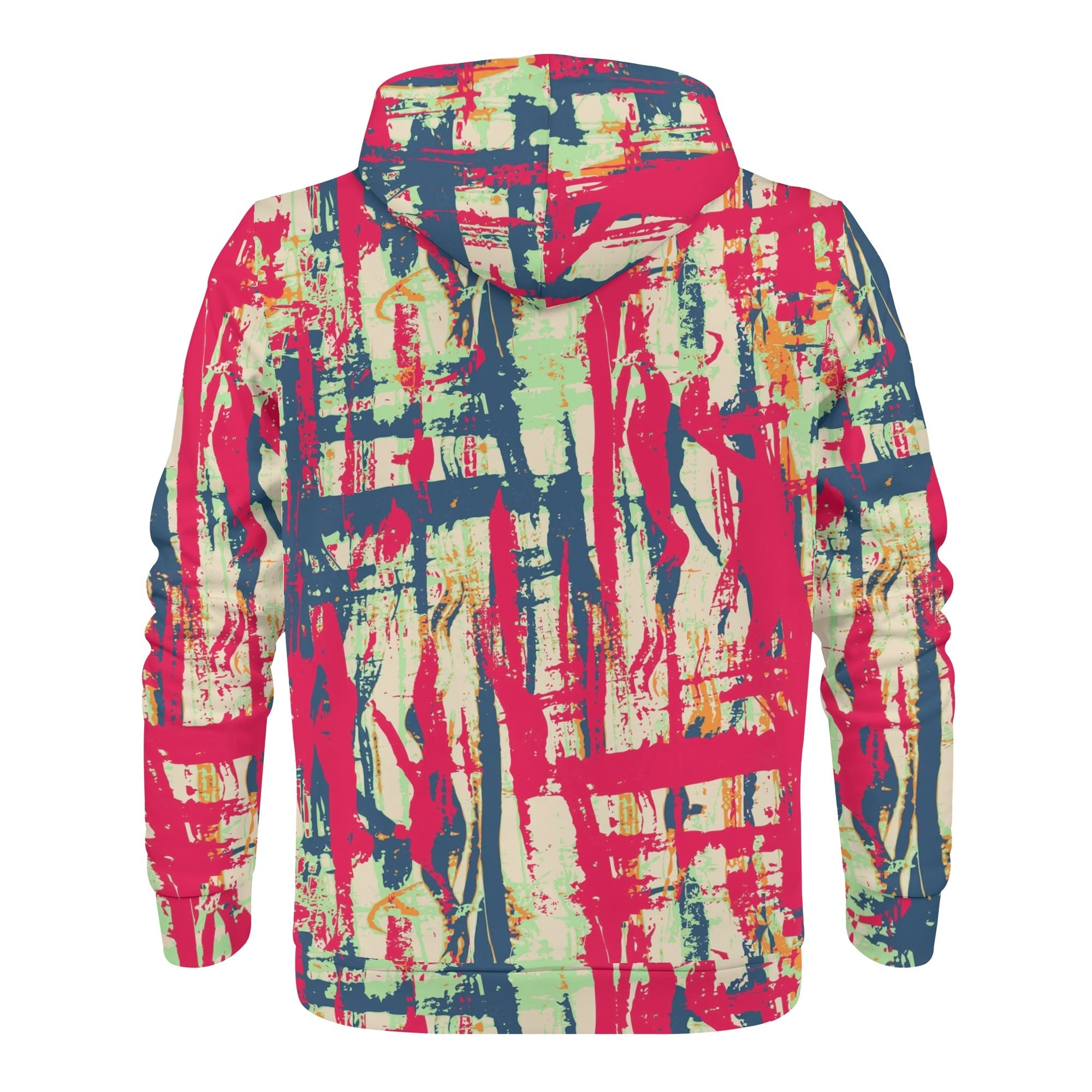 Men's Allover Print Zip-Up Hoodie - Urban Art