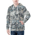 Men's Allover Print Zip-Up Hoodie - Urban Grunge