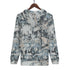 Men's Allover Print Zip-Up Hoodie - Urban Grunge