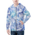 Men's Allover Print Zip-Up Hoodie - Fingerprints