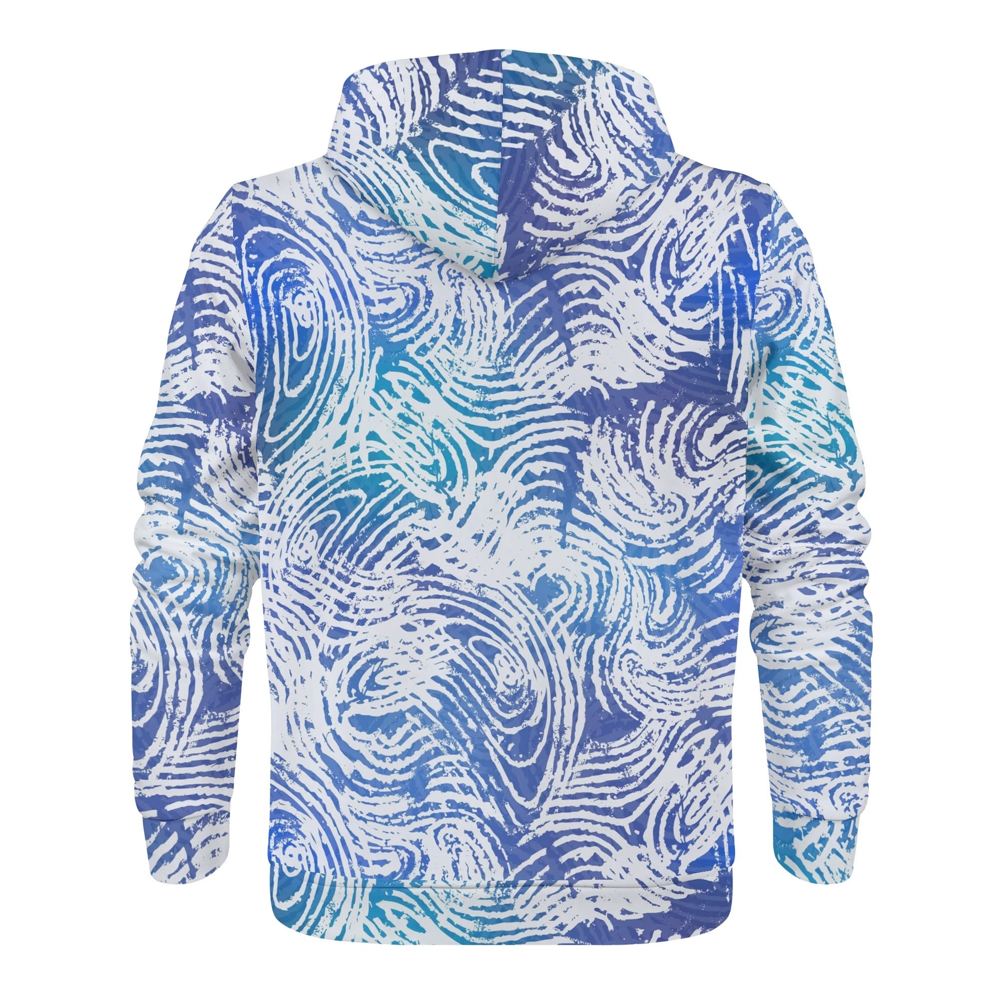 Men's Allover Print Zip-Up Hoodie - Fingerprints