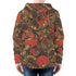 Men's Allover Print Zip-Up Hoodie - Crimson Sky