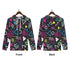 Women's Allover Print Zip-Up Hoodie - 1984 Black