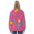 Women's Allover Print Zip-Up Hoodie - 1984 Pink