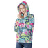 Women's Allover Print Zip-Up Hoodie - Doodle Me This