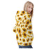 Women's Allover Print Zip-Up Hoodie - Sunflower Swirls