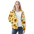 Women's Allover Print Zip-Up Hoodie - Sunflower Swirls