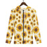 Women's Allover Print Zip-Up Hoodie - Sunflower Swirls