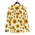 Women's Allover Print Zip-Up Hoodie - Sunflower Swirls