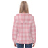 Women's Allover Print Zip-Up Hoodie - Pink Plaid