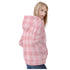 Women's Allover Print Zip-Up Hoodie - Pink Plaid