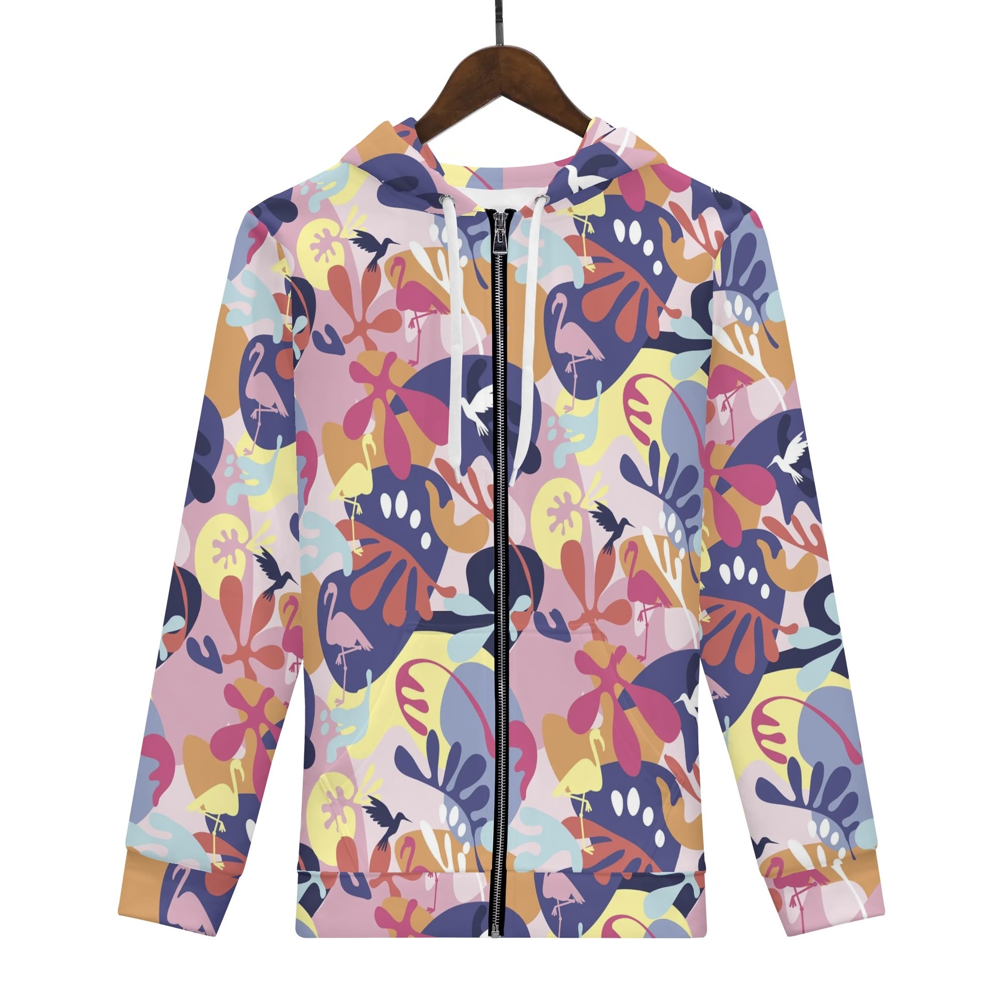 Women's Allover Print Zip-Up Hoodie - South Beach