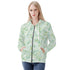 Women's Allover Print Zip-Up Hoodie - Fresh Ferns