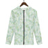 Women's Allover Print Zip-Up Hoodie - Fresh Ferns