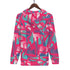 Women's Allover Print Zip-Up Hoodie - Geometric Neon in Berry