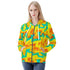 Women's Allover Print Zip-Up Hoodie - Geometric Neon in Citrus