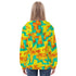 Women's Allover Print Zip-Up Hoodie - Geometric Neon in Citrus