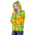 Women's Allover Print Zip-Up Hoodie - Geometric Neon in Citrus