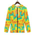 Women's Allover Print Zip-Up Hoodie - Geometric Neon in Citrus