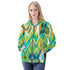 Women's Allover Print Zip-Up Hoodie - Zigzag